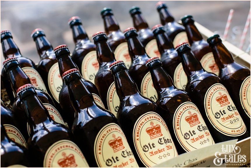 Photograph of  groom's home brew beer called Old Chaz
