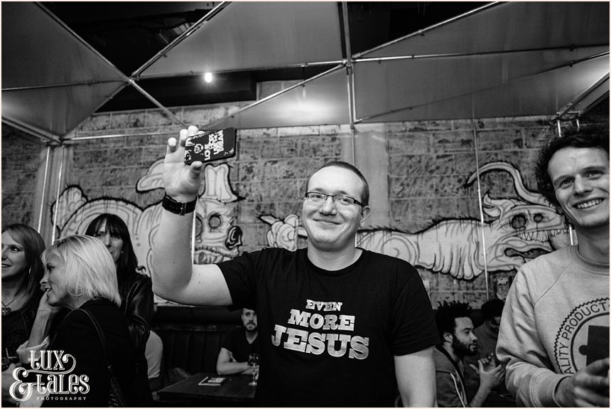 Patron smiles at Brew Dog Sheffiled