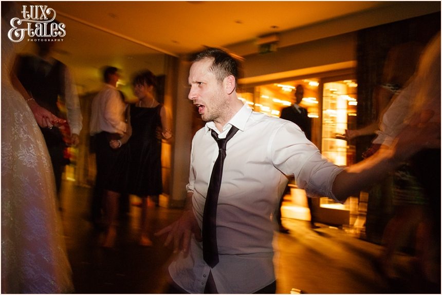 air guitar at hogarths hotel wedding party