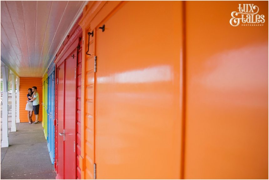 Rainbow beach huts at scarborough