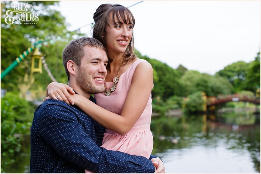 Engagement shoot at lake in Oeasholme park