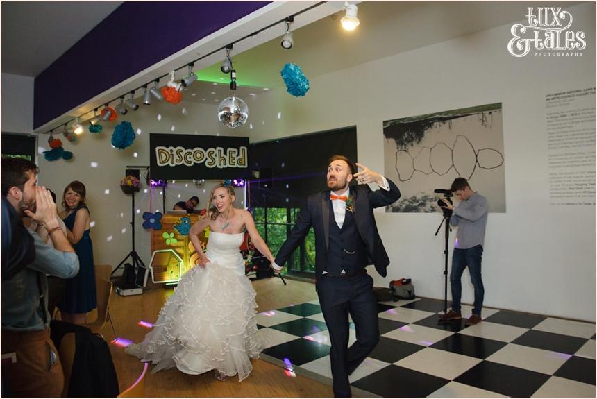 Bride & Groom enter breakfast at Yorkshire Sculpture Park
