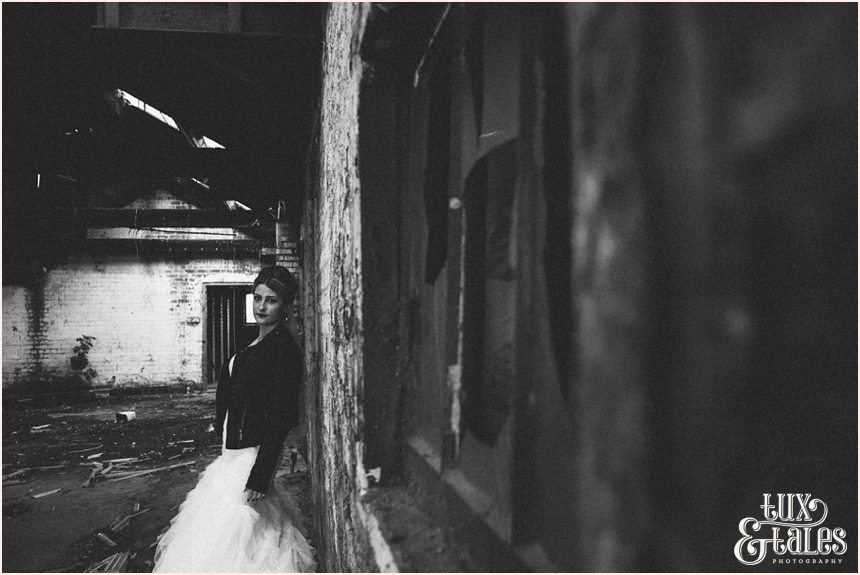York trash the dress photography in an abandoned barn