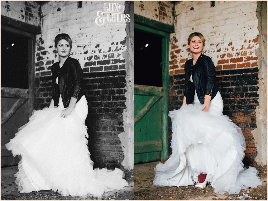 York trash the dress photography in an abandoned barn