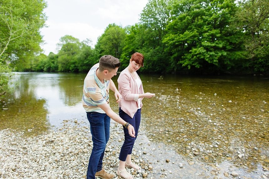 Ilkley Engagement shoot skipping stones