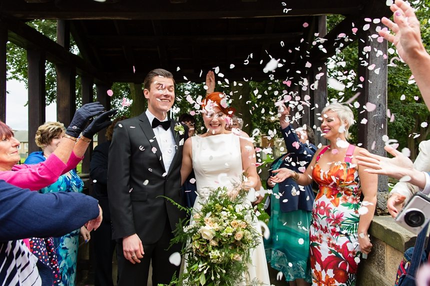 Leeds Club Wedding Photography Ceremony Confetti