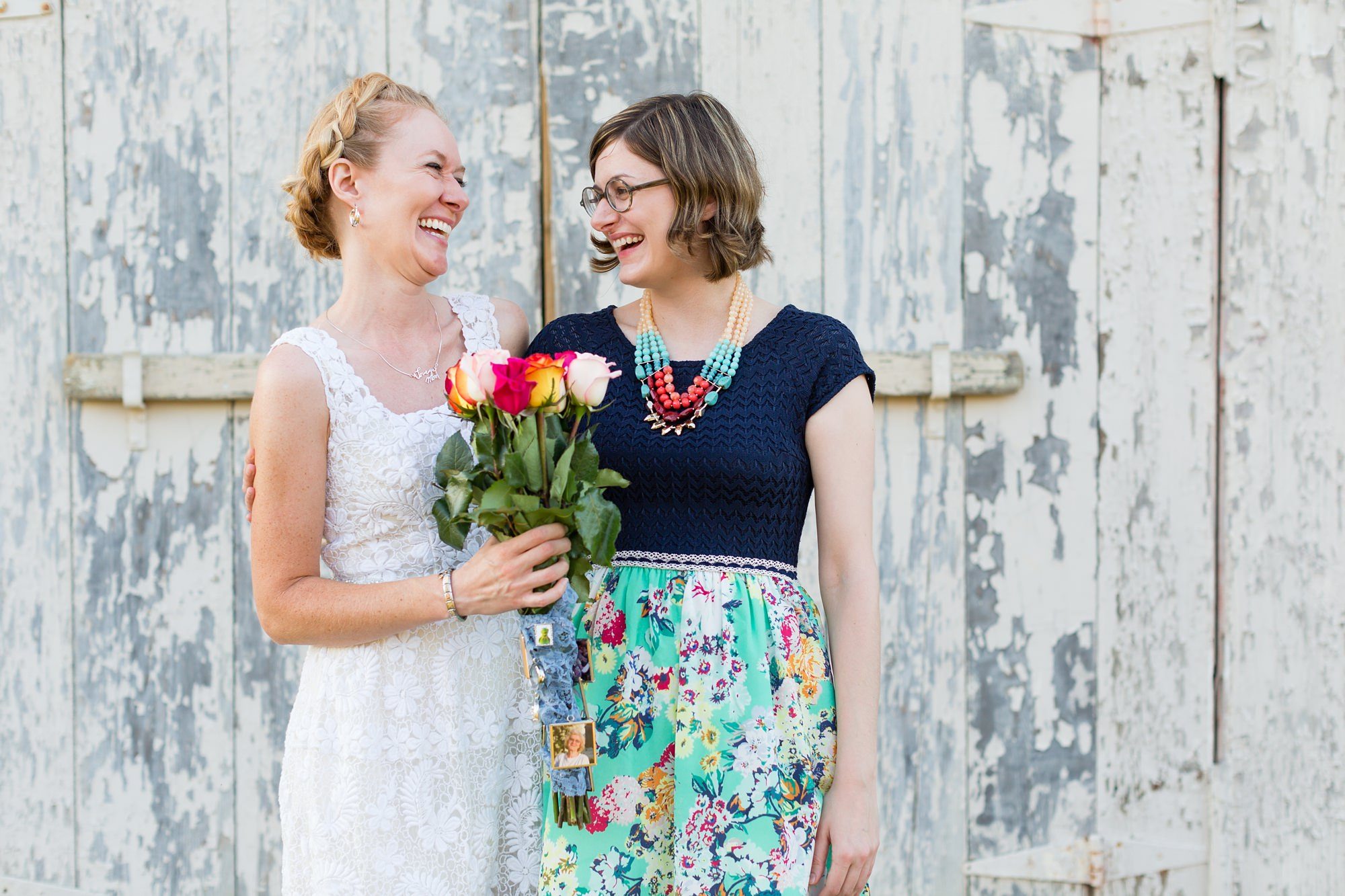 Bride with bridesmaid 