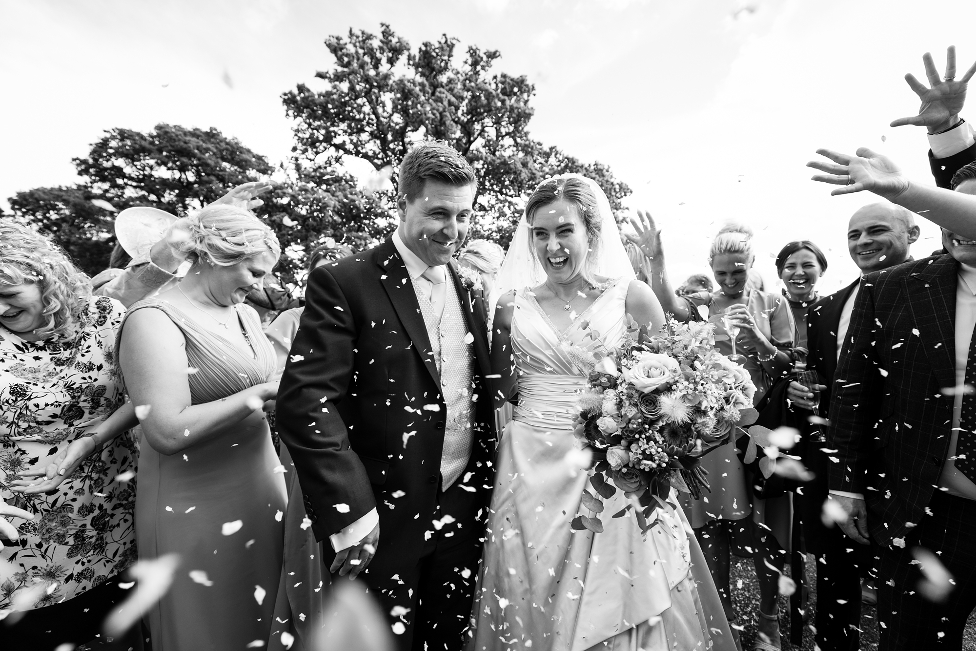 York Wedding photographers confetti shot