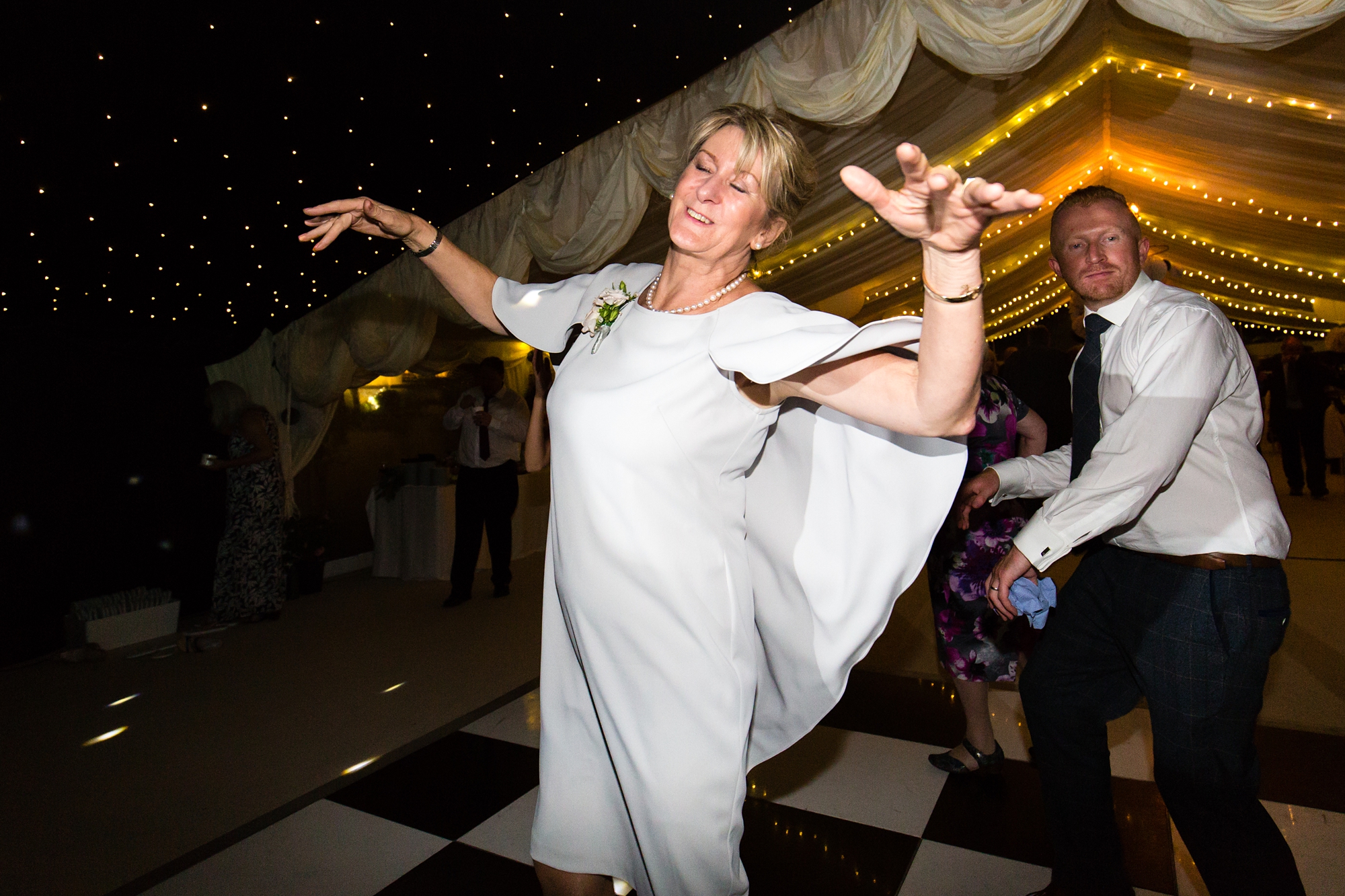 Guest dancing at wedding