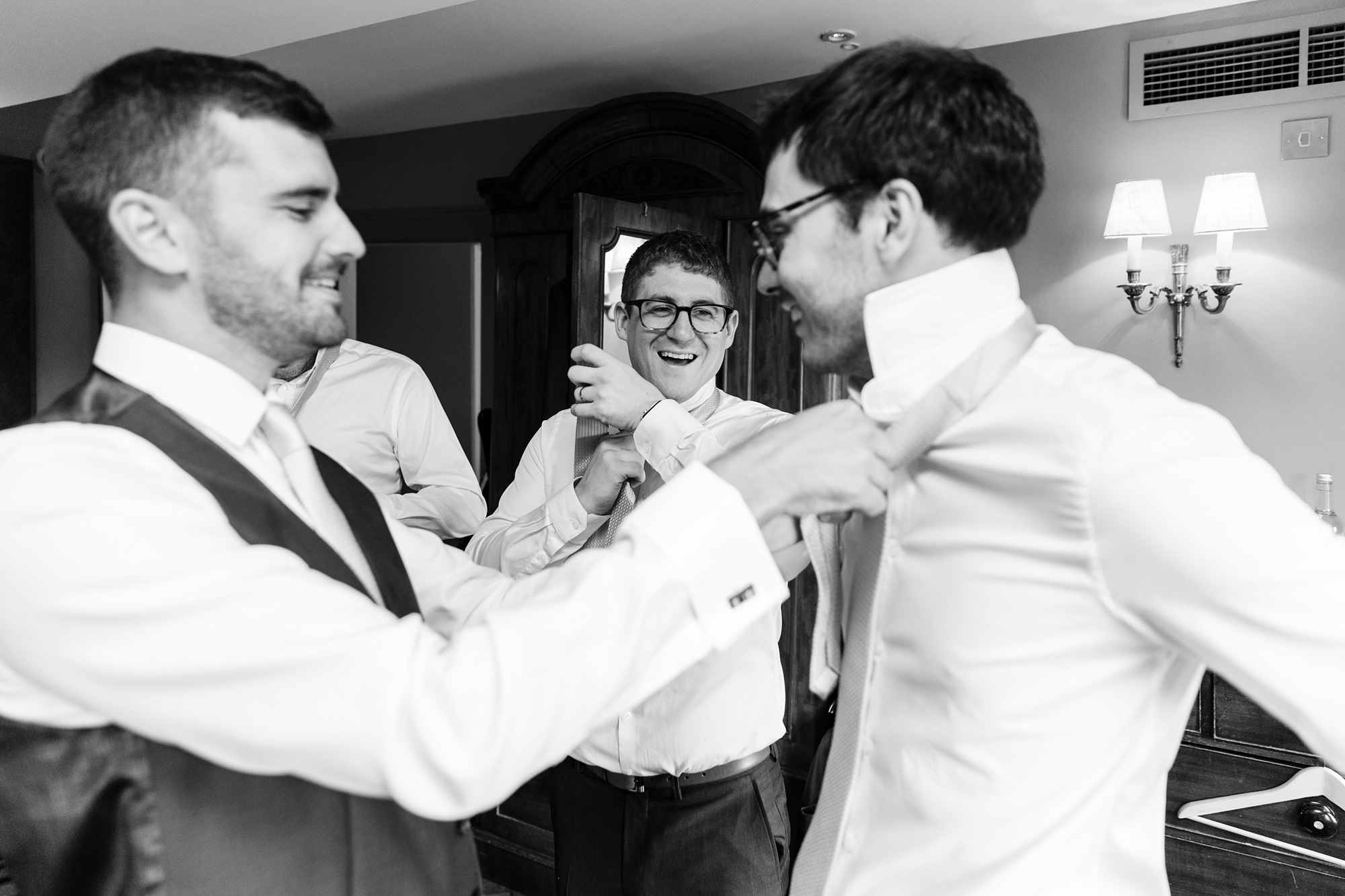 York & Albany Wedding Photography groom preparation