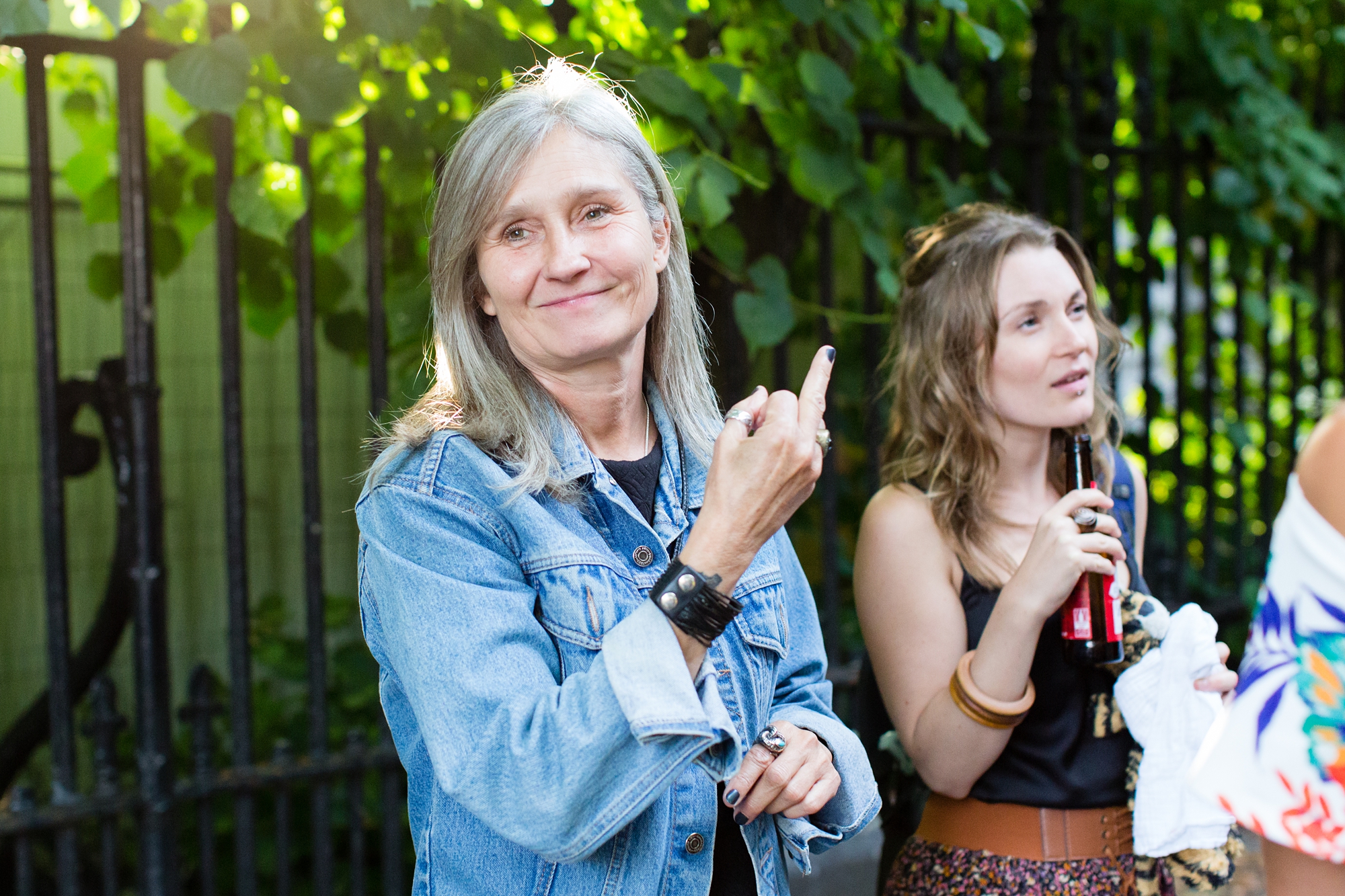 Wedding guest gives the finger at Quirky and fun wedding. 