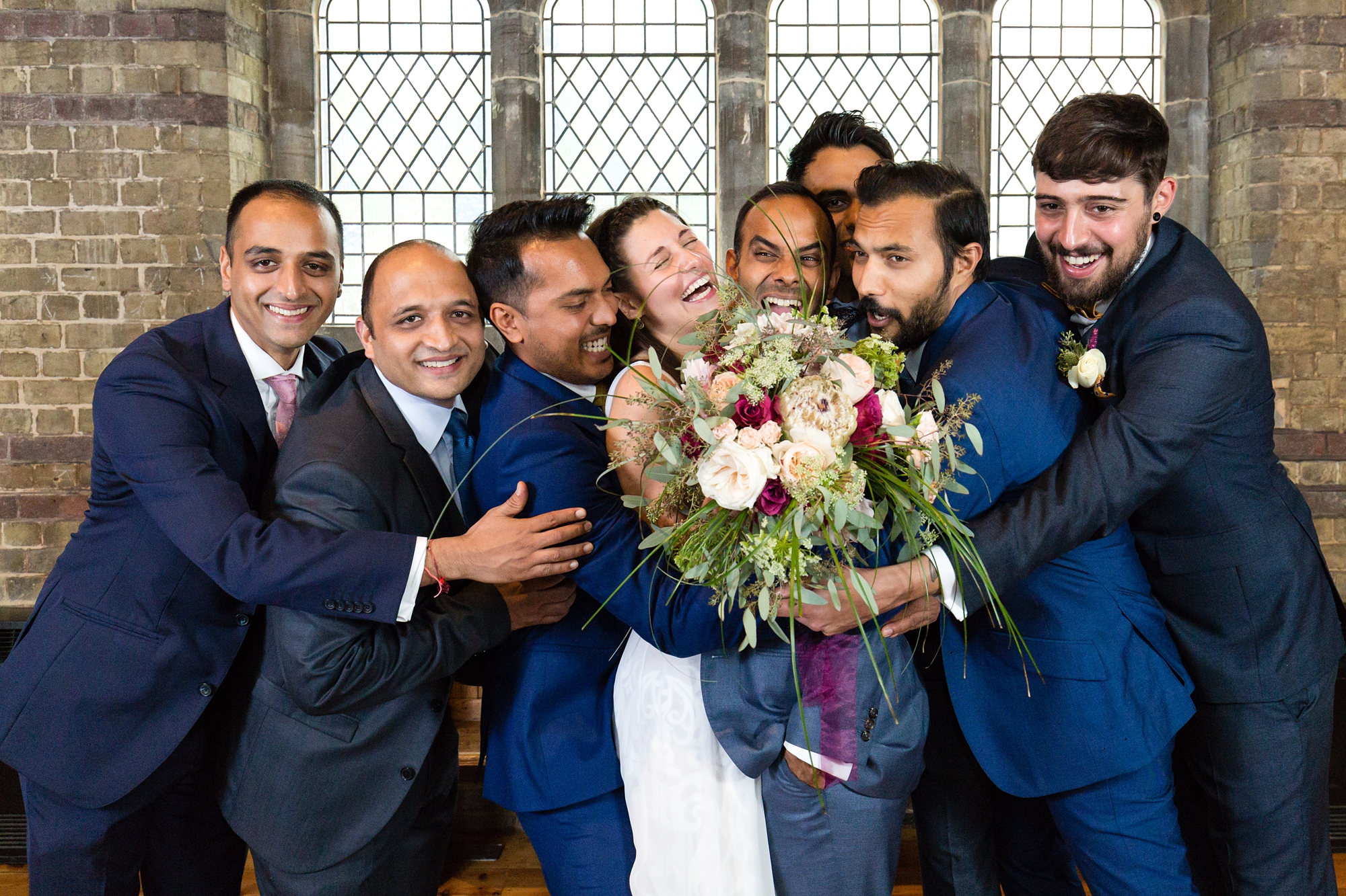 St Stephens Hampstead Heath Wedding Venue group shot hug