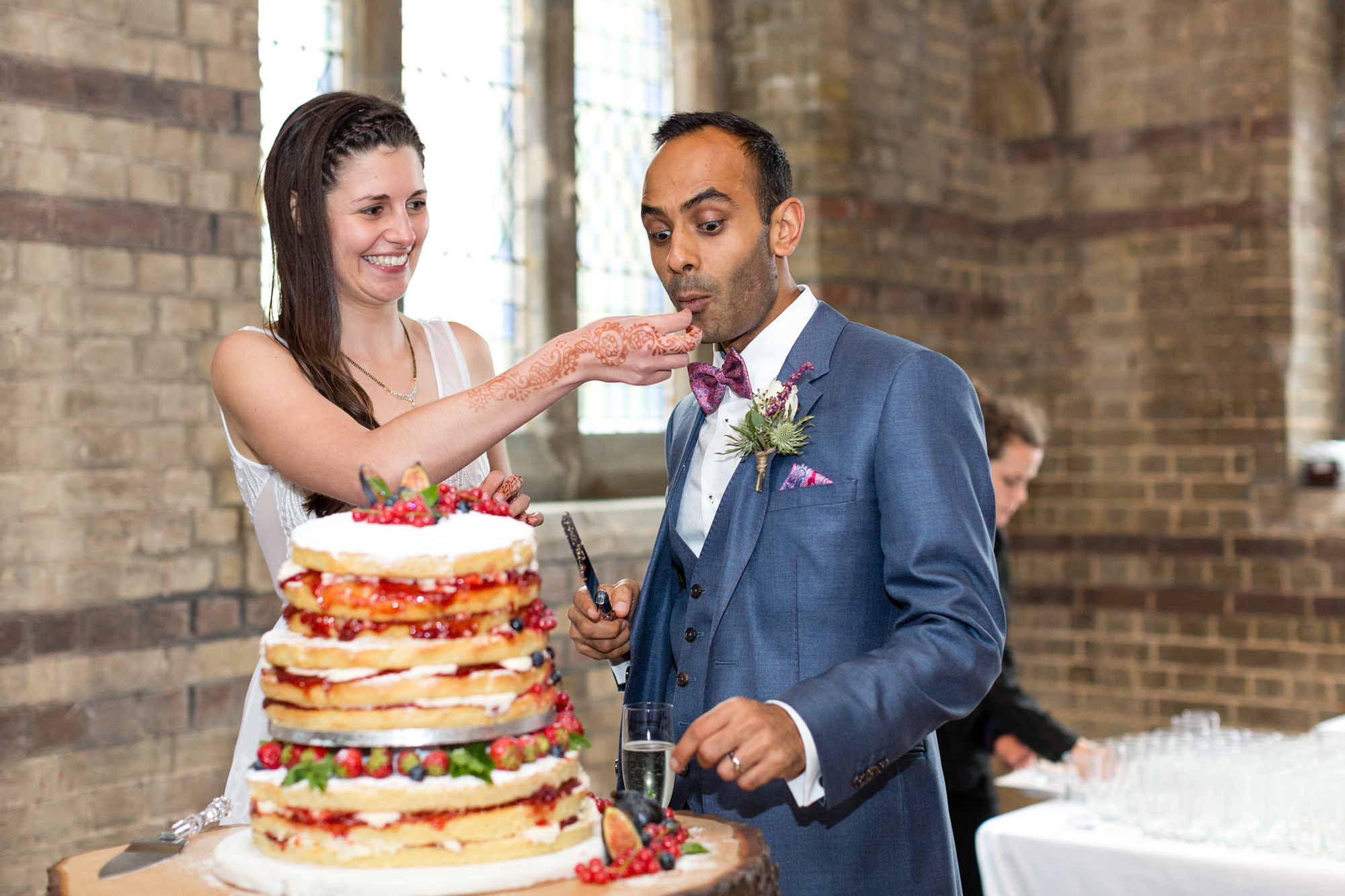 St Stephens Hampstead Heath Wedding Venue cake cutting photograph