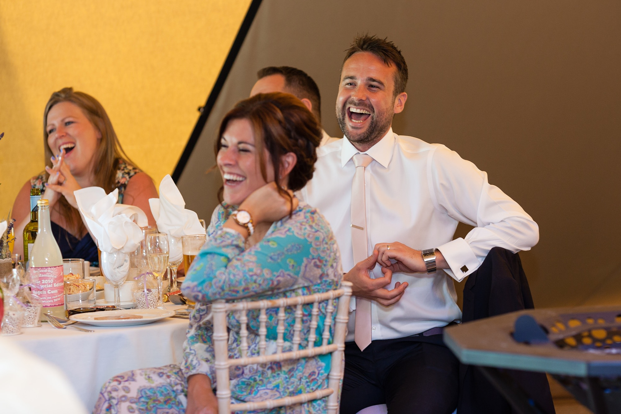 Bell Hall Wedding Photography speeches inside the tipi